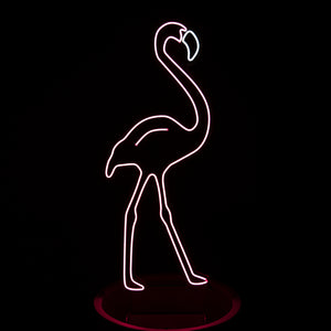 Large Pink Flamingo In Pot Neon