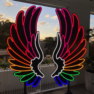 Angel Wings Colourful Neon - Event Hire Brisbane