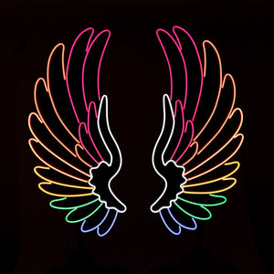 Angel Wings Colourful Neon - Event Hire Brisbane