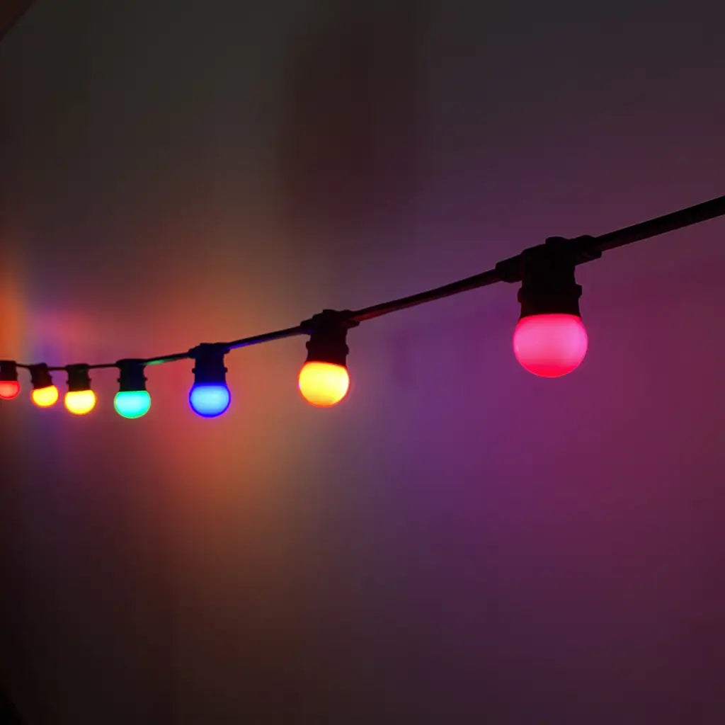 Rainbow G45 Festoon Lighting (0.5m Bulb Spacing) - Festoon Lighting Hire Brisbane