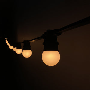 Milky Warm White Double Filament Festoon Lighting (0.5m Bulb Spacing) - Festoon Lighting Hire Brisbane