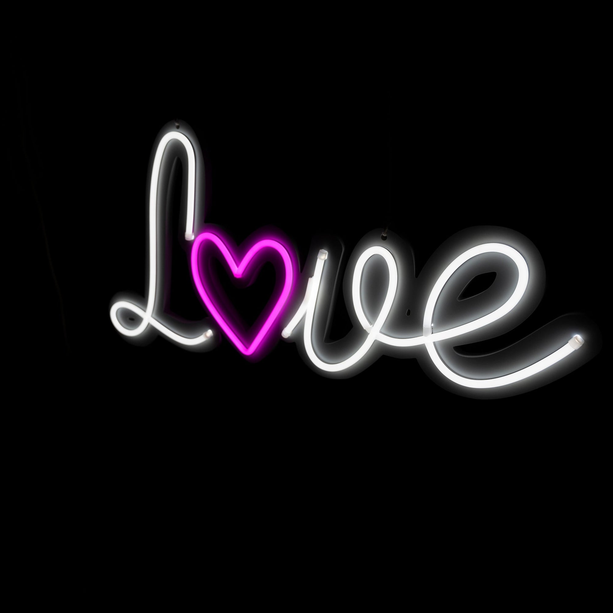 Cool White and Pink Neon Love - Neon Sign Hire Brisbane