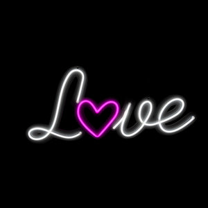 Cool White and Pink Neon Love - Neon Sign Hire Brisbane