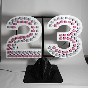 GIANT 23 Sign Double Bulbed - Birthday Sign Hire Brisbane