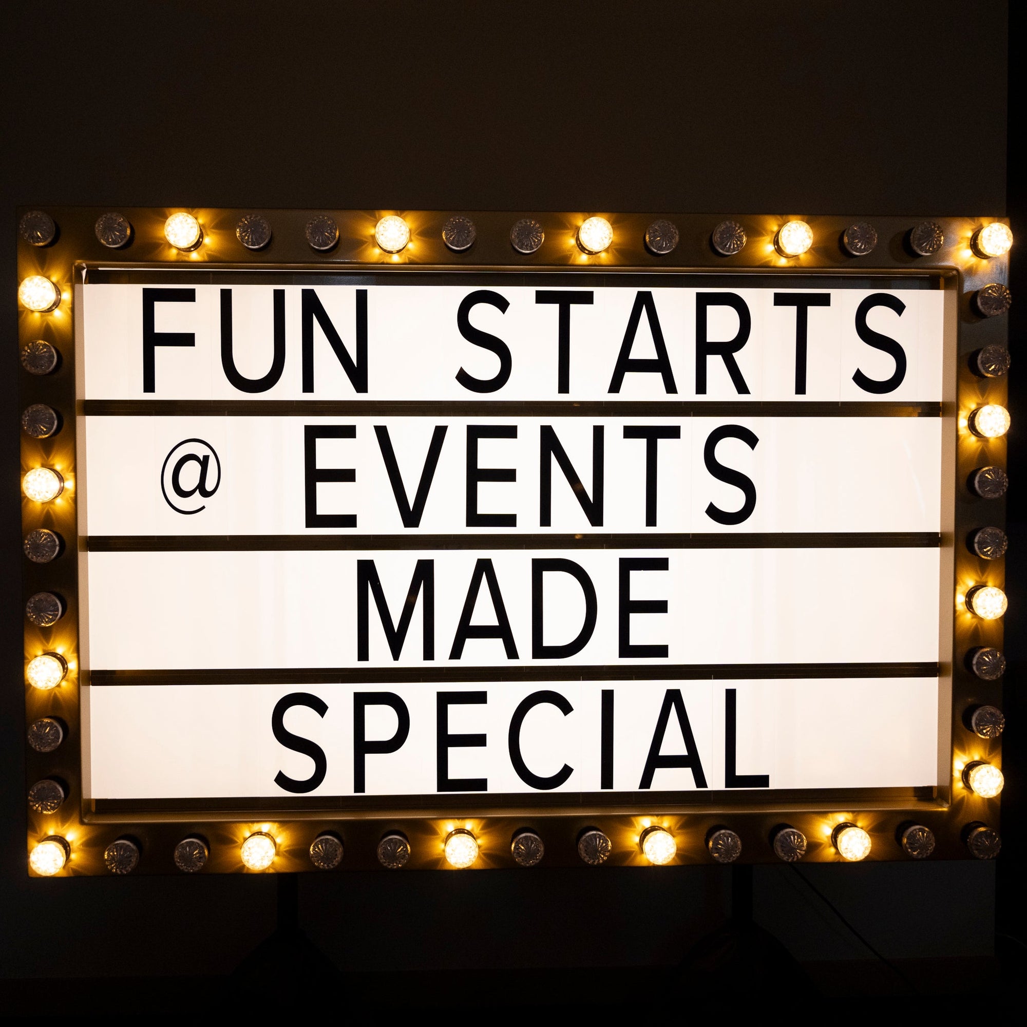 GIANT Gold 1950’s Lightbox Vintage w Interchangeable Letters - Event Sign Hire Brisbane