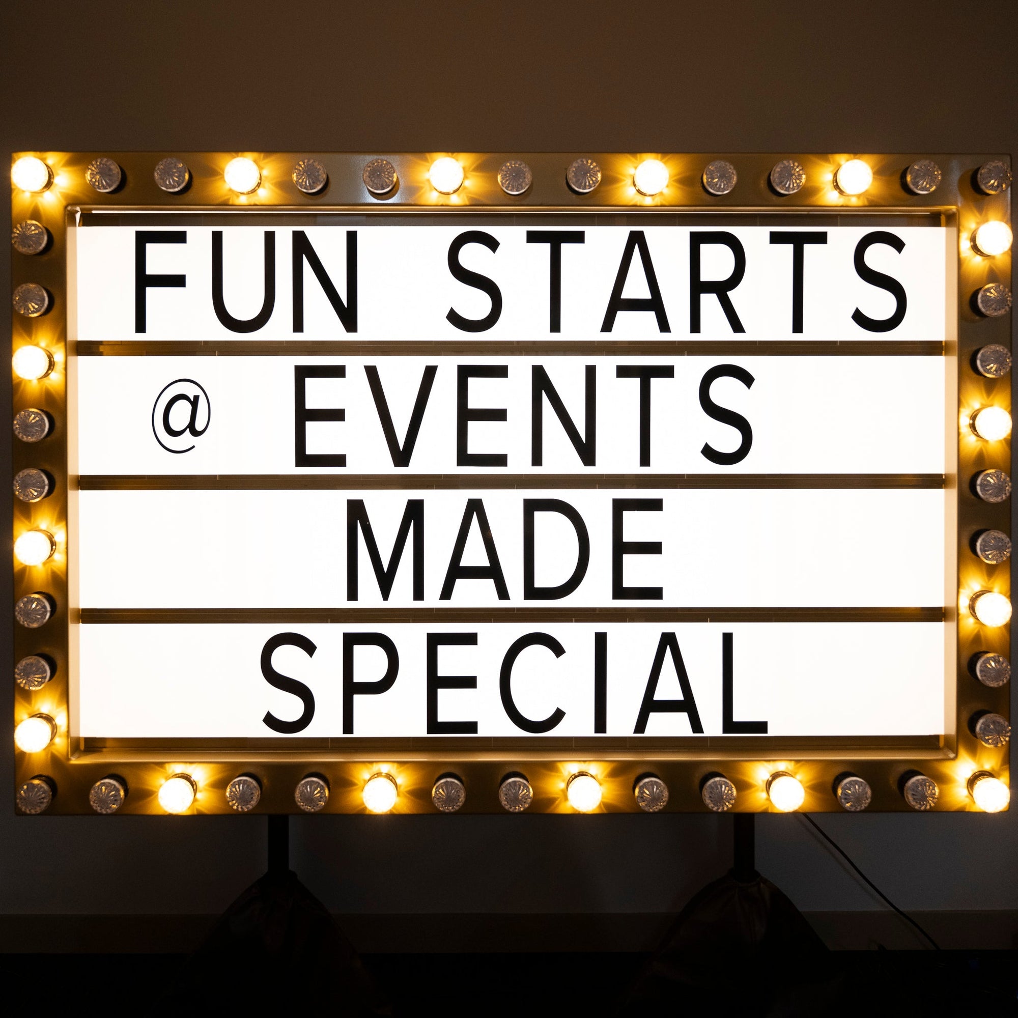 GIANT Gold 1950’s Lightbox Vintage w Interchangeable Letters - Event Sign Hire Brisbane