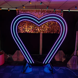 GIANT Heart Pixel Neon - Neon Sign Hire Brisbane