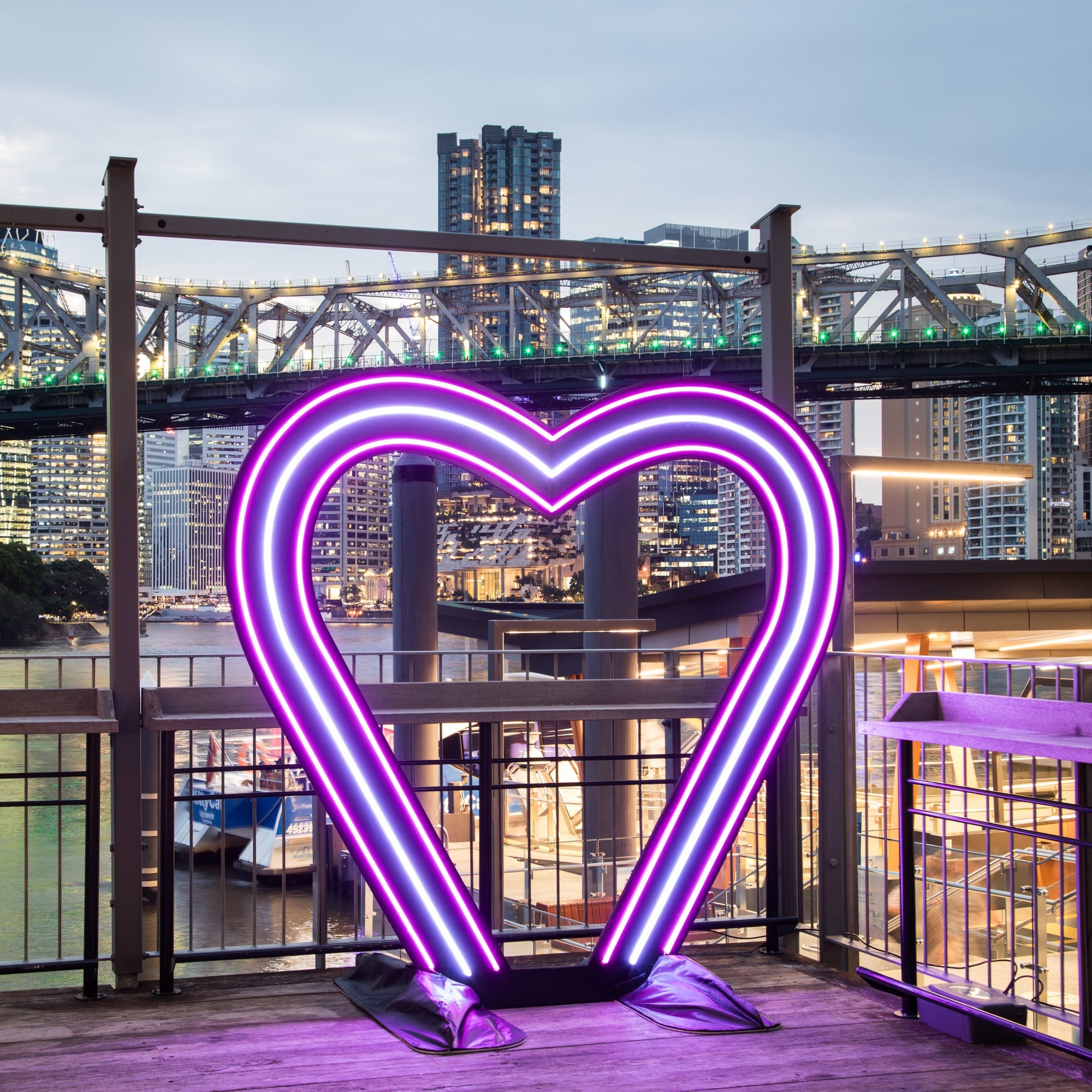 GIANT Heart Pixel Neon - Neon Sign Hire Brisbane