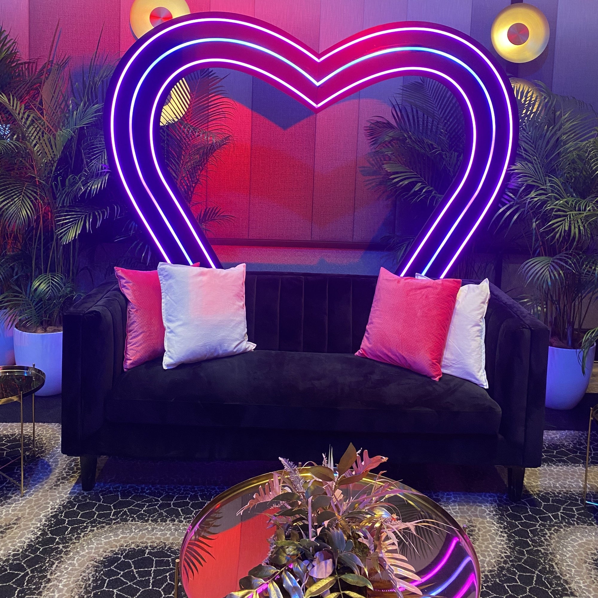 GIANT Heart Pixel Neon - Neon Sign Hire Brisbane