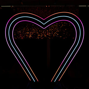 GIANT Heart Pixel Neon - Neon Sign Hire Brisbane