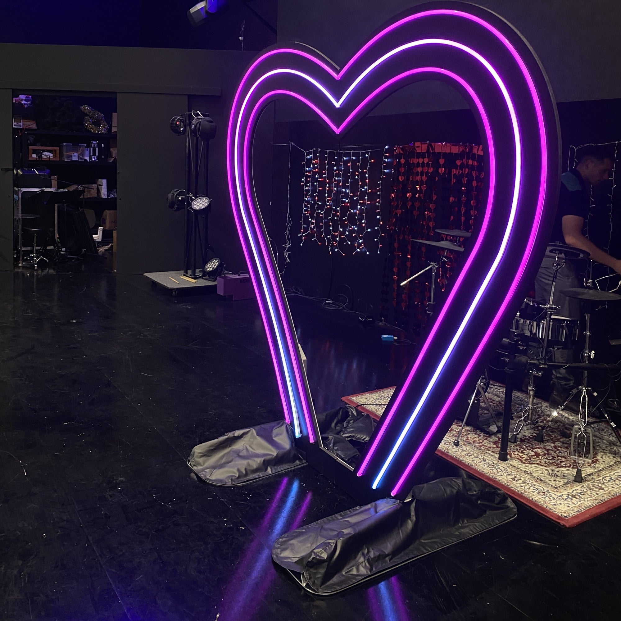 GIANT Heart Pixel Neon - Neon Sign Hire Brisbane