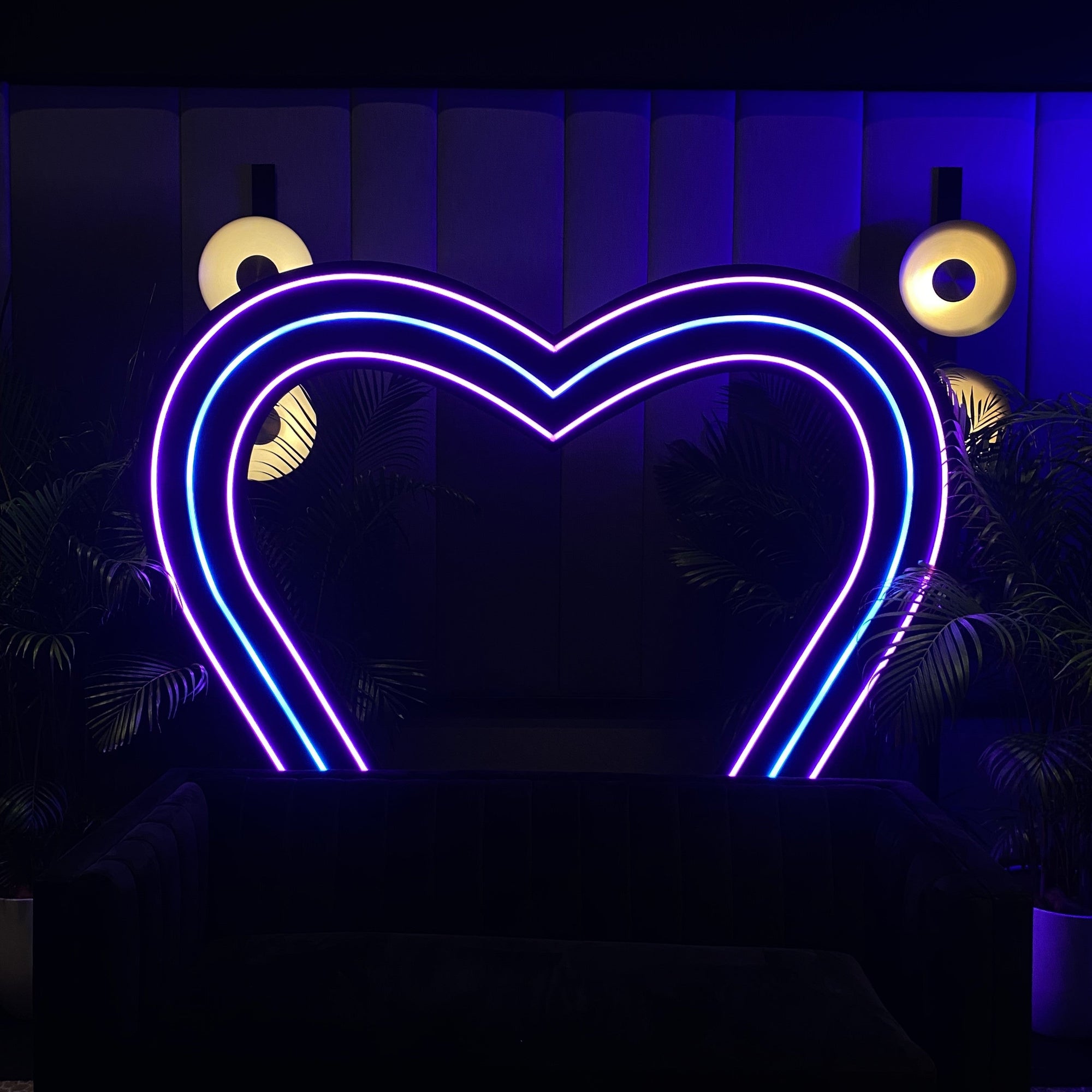 GIANT Heart Pixel Neon - Neon Sign Hire Brisbane