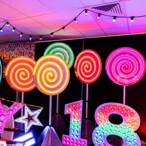 GIANT Lollipops (set of 5) Neon - Neon Sign Hire Brisbane