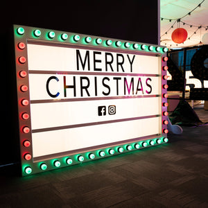 GIANT Silver 1950’s Lightbox Vintage w Interchangeable Letters - Event Hire Brisbane