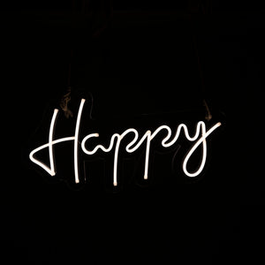 Happy Neon Sign - Event Hire Brisbane