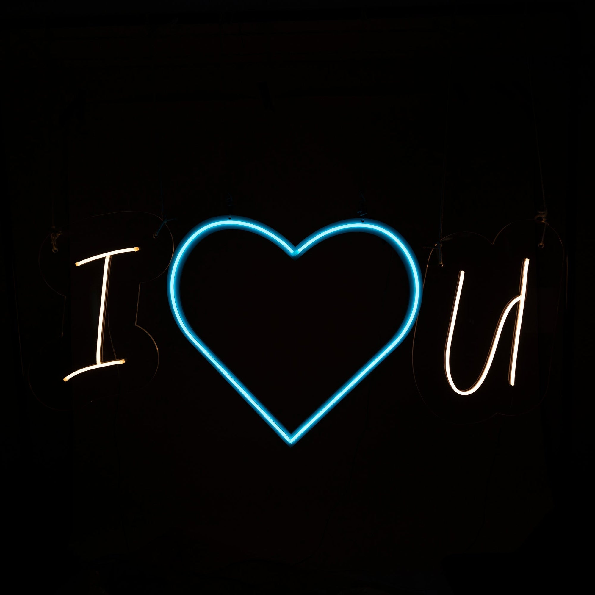 I and U Neon Sign - Neon Sign Hire Brisbane