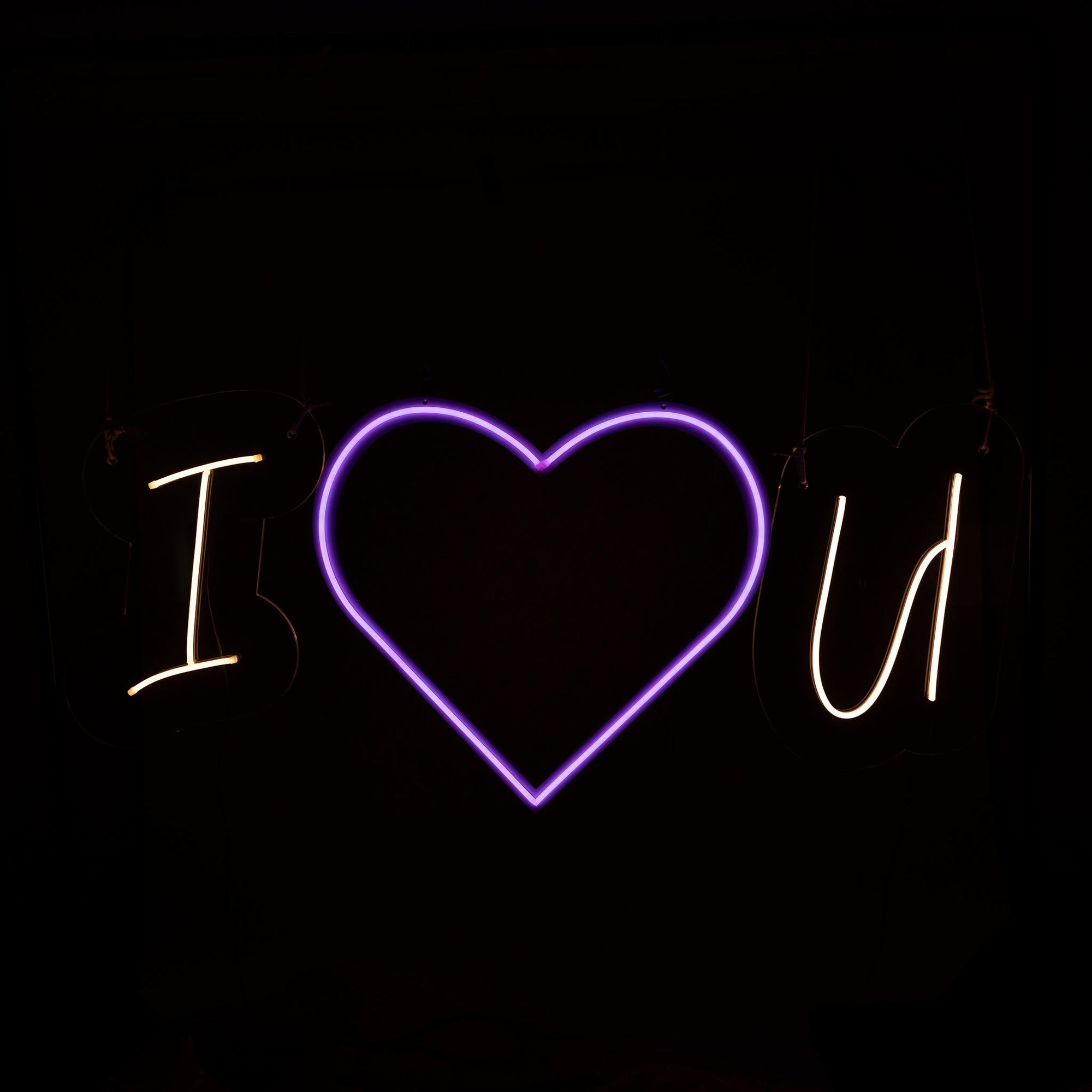 I and U Neon Sign - Neon Sign Hire Brisbane