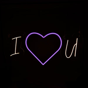 I and U Neon Sign - Neon Sign Hire Brisbane