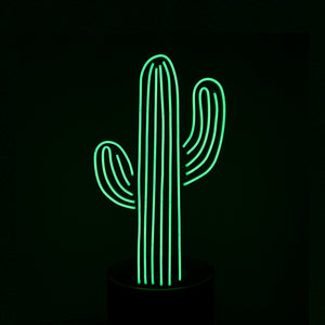 Large Green Cactus In Pot Neon - Neon Sign Hire Brisbane