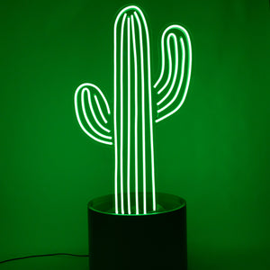 Medium Green Cactus In Pot Neon - Neon Sign Hire Brisbane