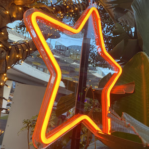 Orange Neon Star - Neon Sign Hire Brisbane