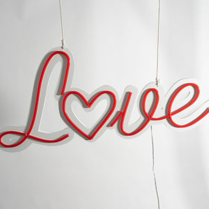 Red Neon Love Sign - Neon Sign Hire Brisbane