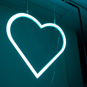 Skinny Heart Pixel Neon - Neon Sign Hire Brisbane