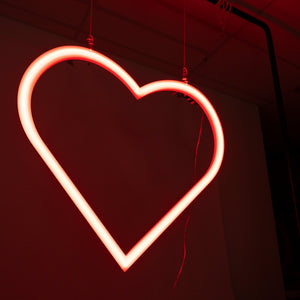 Skinny Heart Pixel Neon - Neon Sign Hire Brisbane